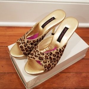Betsy Johnson Animal Print Mules
